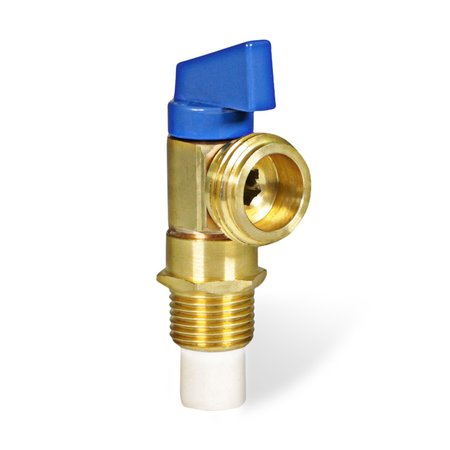 EVERFLOW Washing Machine Replacement Valve 1/2" CPVC Inlet x 3/4" MHT Outlet, Brass, For Cold Water Supply 541C